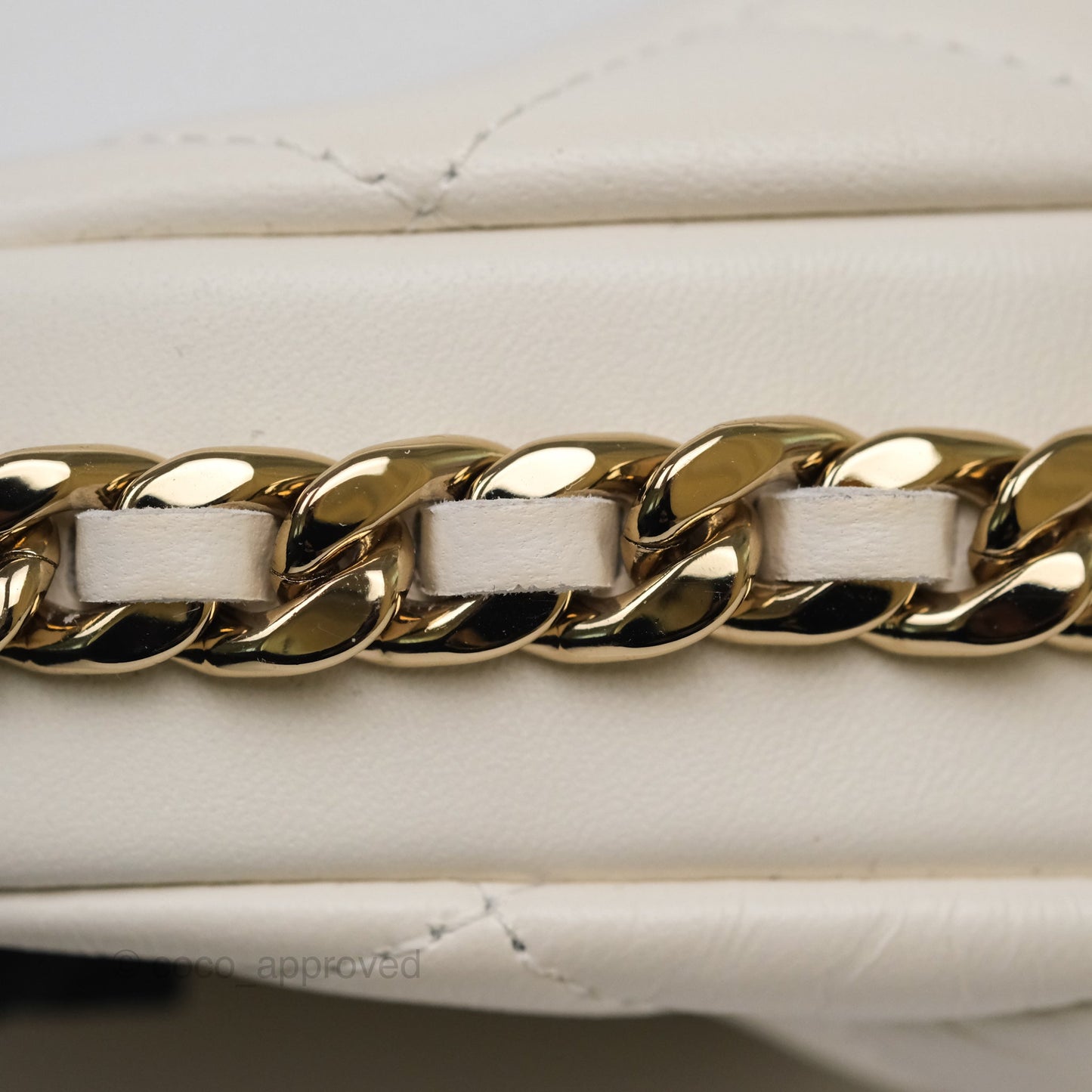 Chanel Chain Around Mini Hobo Pouch White Lambskin Gold Hardware 23C