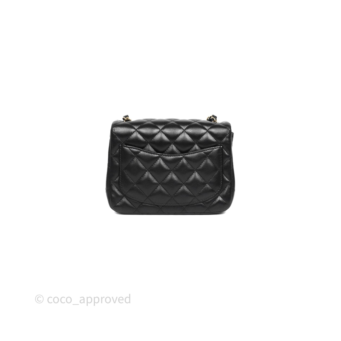 Chanel Mini Square Quilted Black Lambskin Gold Hardware