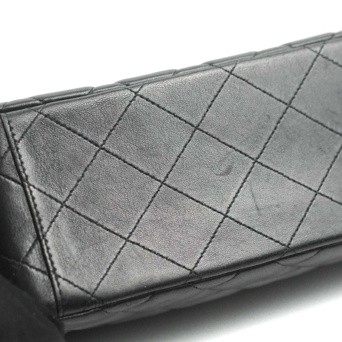 Chanel Single Flap Maxi Lambskin Black Silver Hardware
