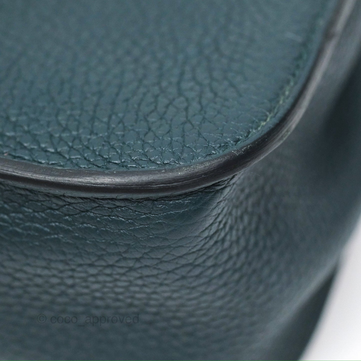 Hermès Halzan 25 Taurillon Clemence 60 Vert Cypres Gold Hardware
