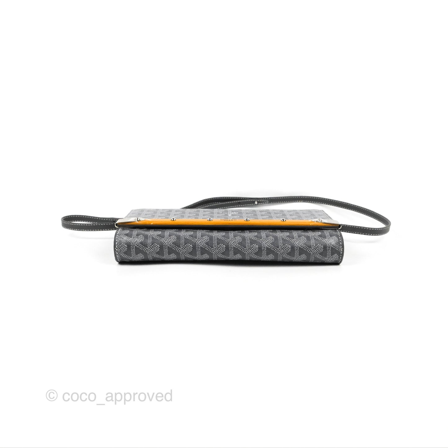 Goyard Monte-Carlo PM Clutch with Strap Grey Goyardine Canvas