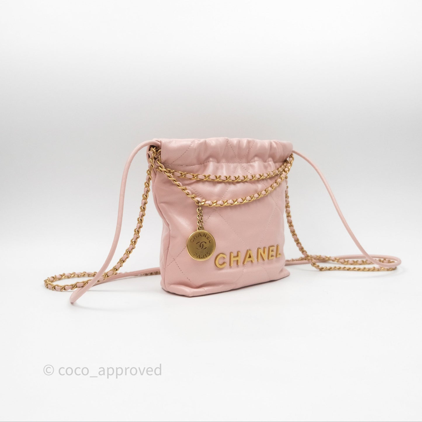Chanel 22 Mini Bag Light Pink Crumpled Calfskin