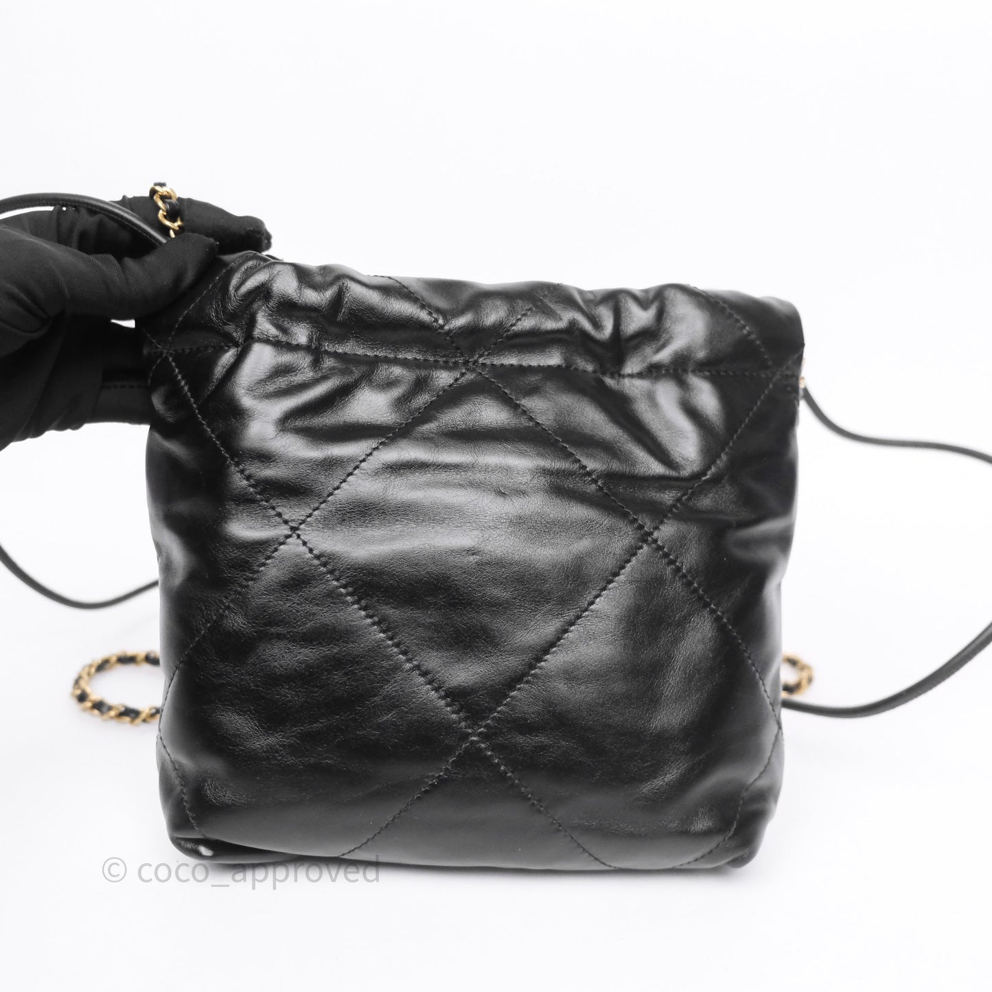 Chanel 22 Mini Bag Black Crumpled Calfskin