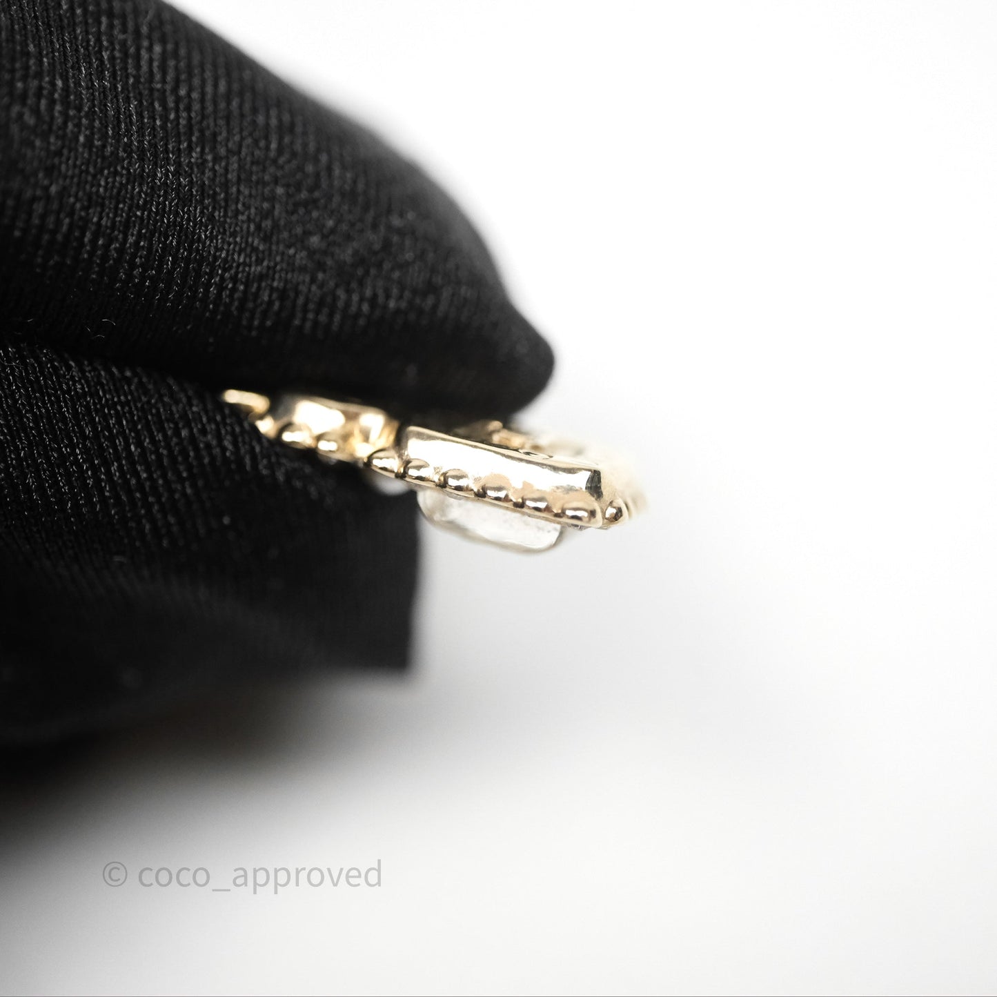 Chanel CC Crystal Perfume Bottle Earrings Gold Tone 21K