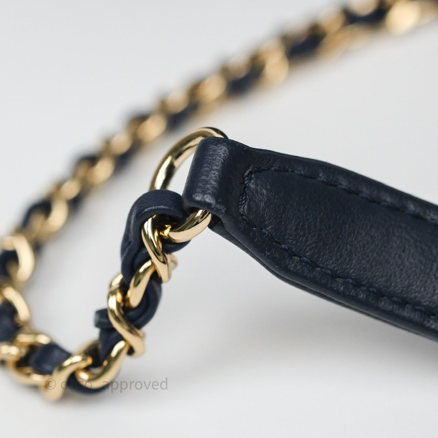 Chanel CC Mania Flap Bag Navy Lambskin Gold Hardware