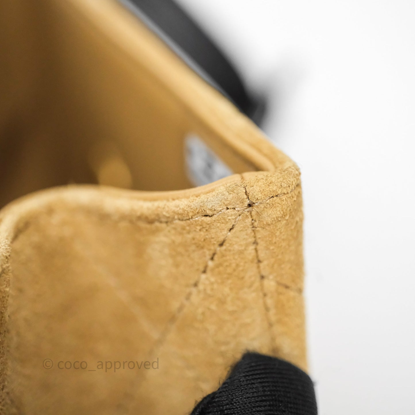 Chanel Mini Flap Bag Camel Suede/ Black Lambskin Gold Hardware