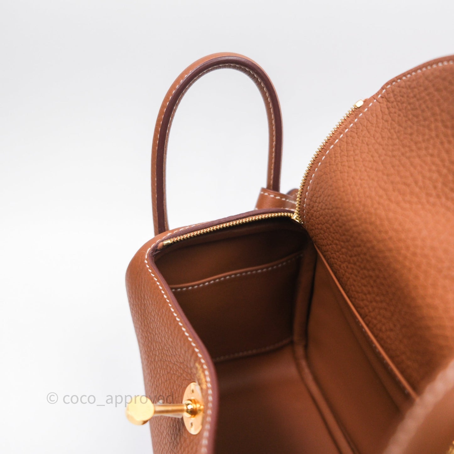 Hermès Mini Lindy 20 Gold Clemence Gold Hardware