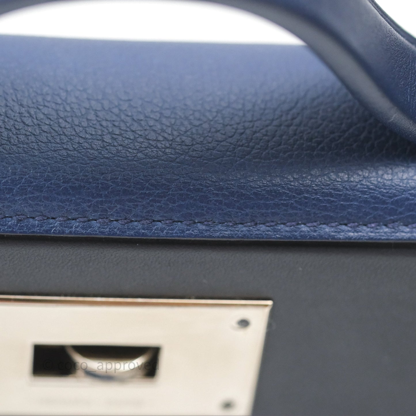 Hermès 24/24 21 Mini Bleu Saphir 73/ Bleu Indigo 76/ Bleu France 71 Evercolor/ Swift Palladium Hardware