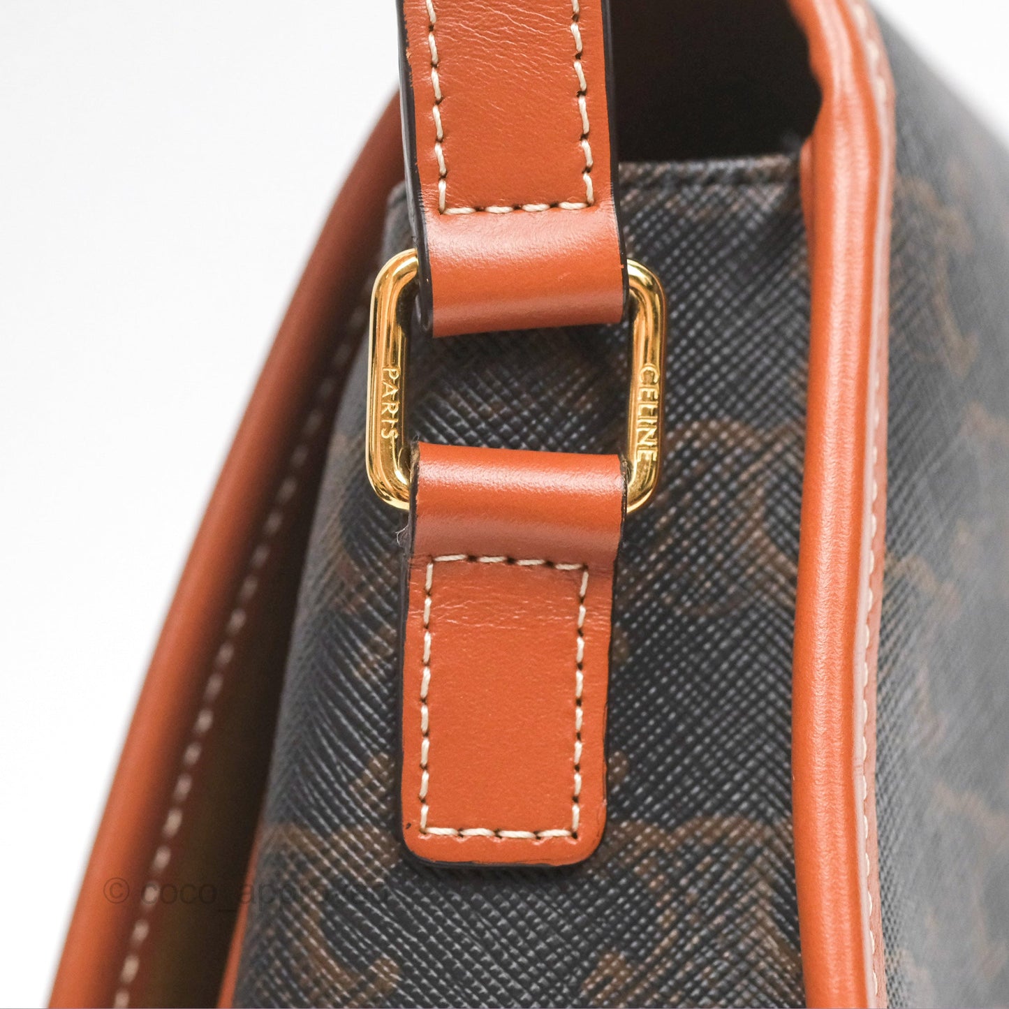 Celine Medium Folco Bag Triomphe Canvas Tan