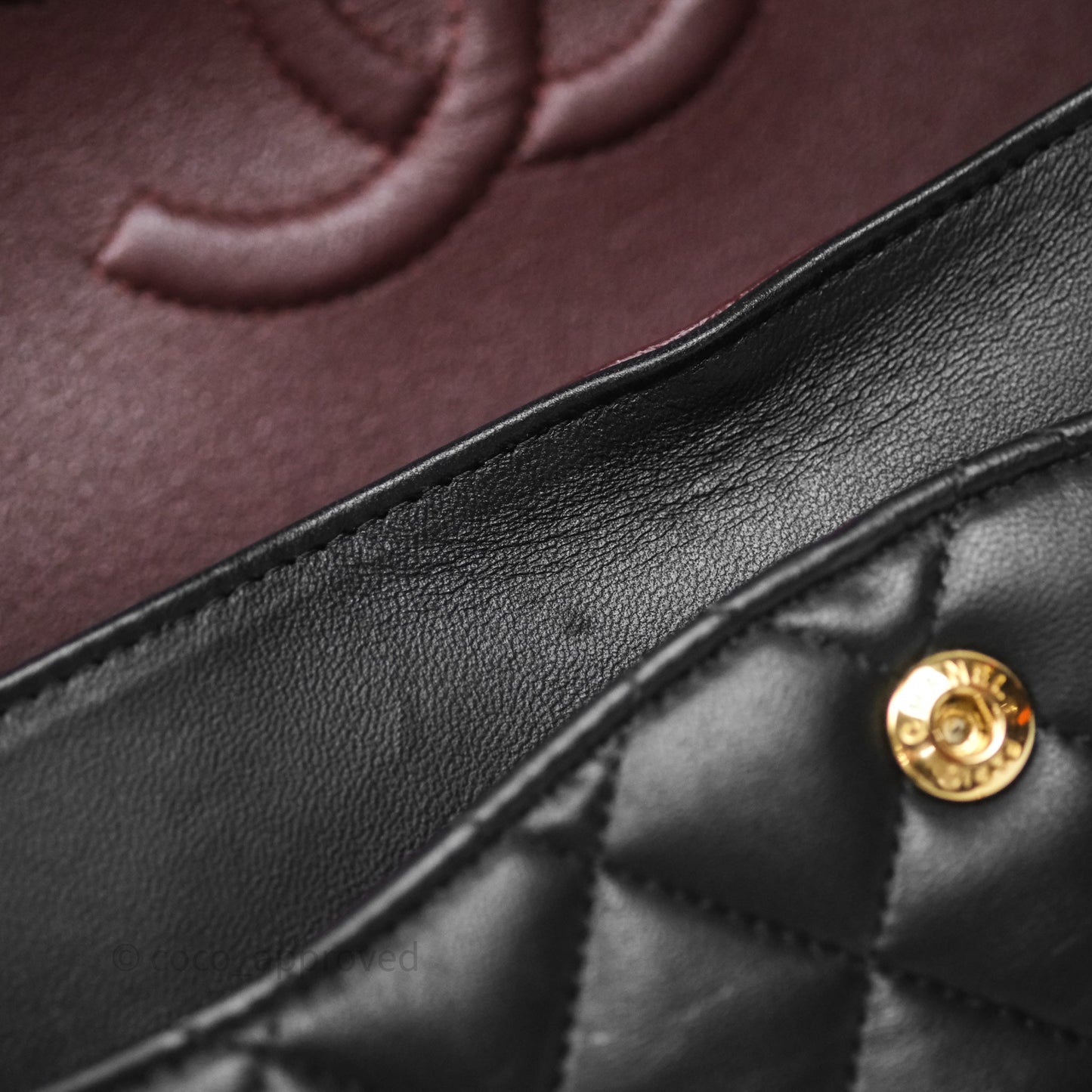 Chanel Classic M/L Medium Flap Quilted Black Lambskin Gold Hardware