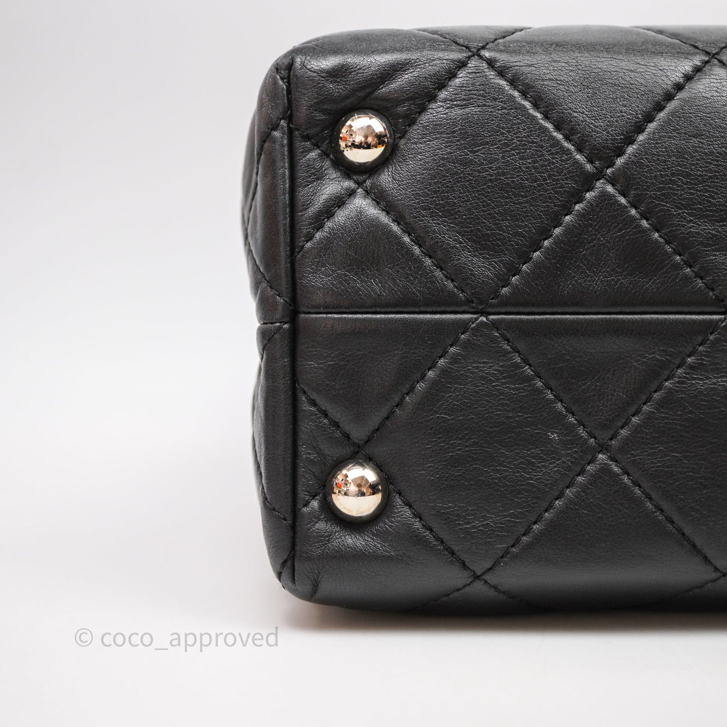 Chanel In The Business Tote Bag Black Calfskin Silver Hardware