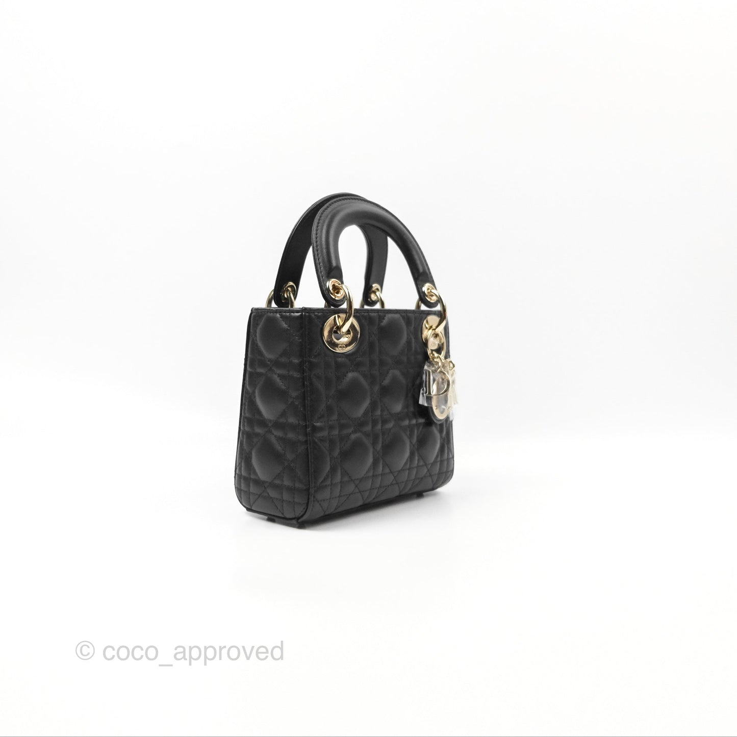 Christian Dior Mini Lady Dior Black Lambskin Gold Hardware