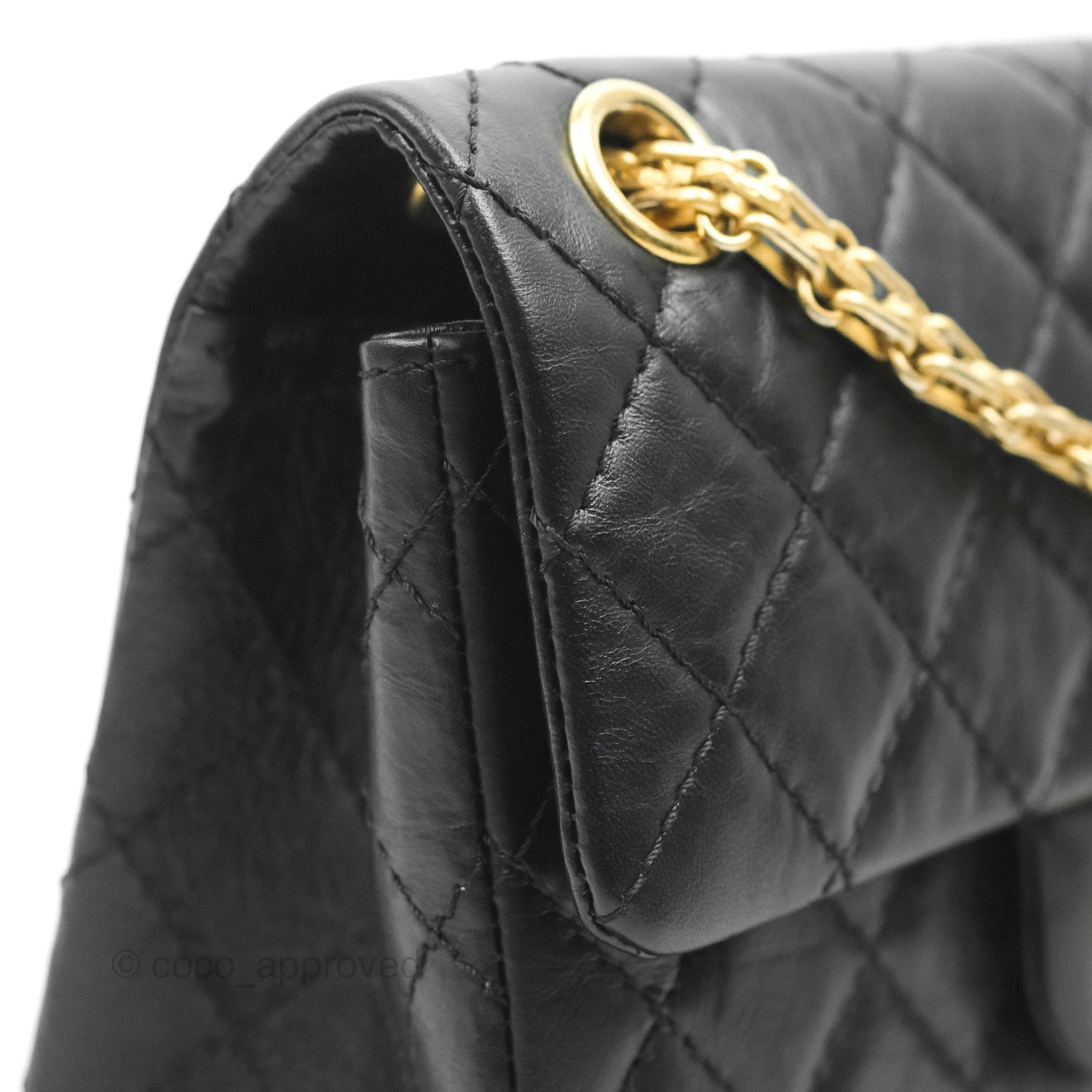 Chanel Mini Reissue 224 Black Aged Calfskin Gold Hardware