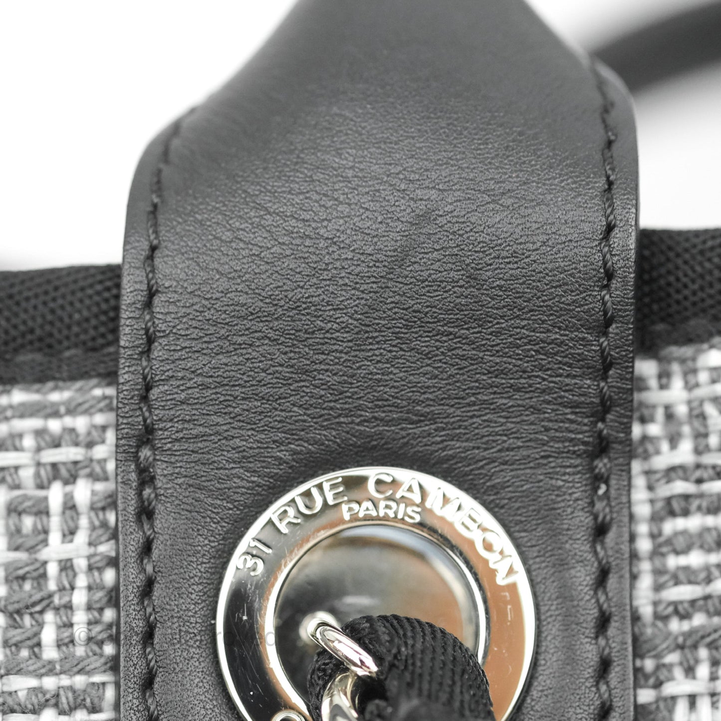 Chanel Large Deauville Charcoal Grey Tweed