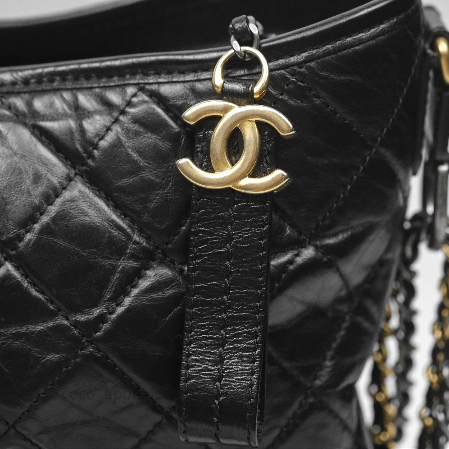 Chanel Large Gabrielle Hobo Black Aged Calfskin Mixed Hardware