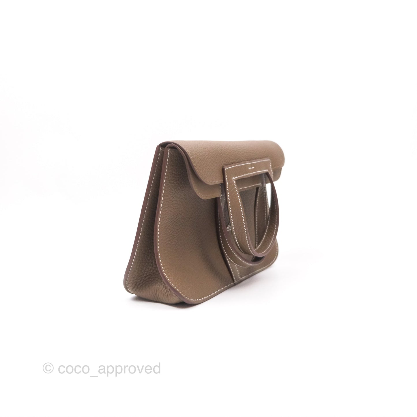 Hermès Halzan 25 Etoupe Clemence Palladium Hardware