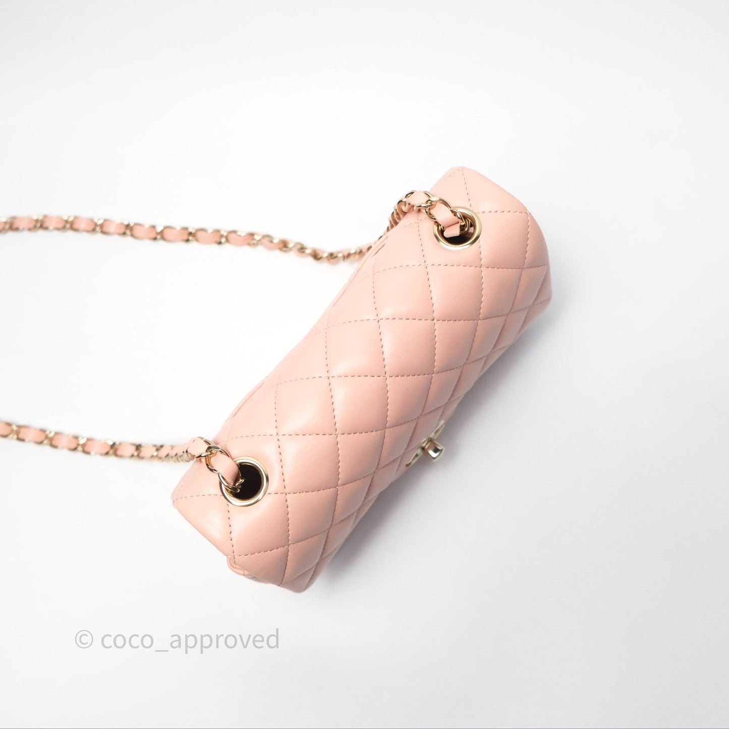 Chanel Quilted Mini Rectangular Flap Pink Lambskin Gold Hardware