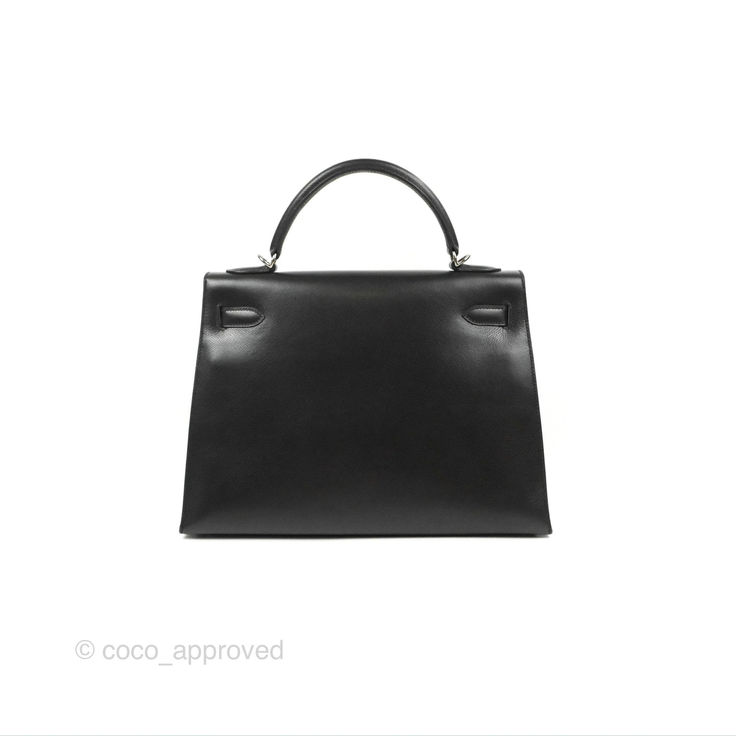 Hermès Kelly 32 Sellier Black Epsom Palladium Hardware