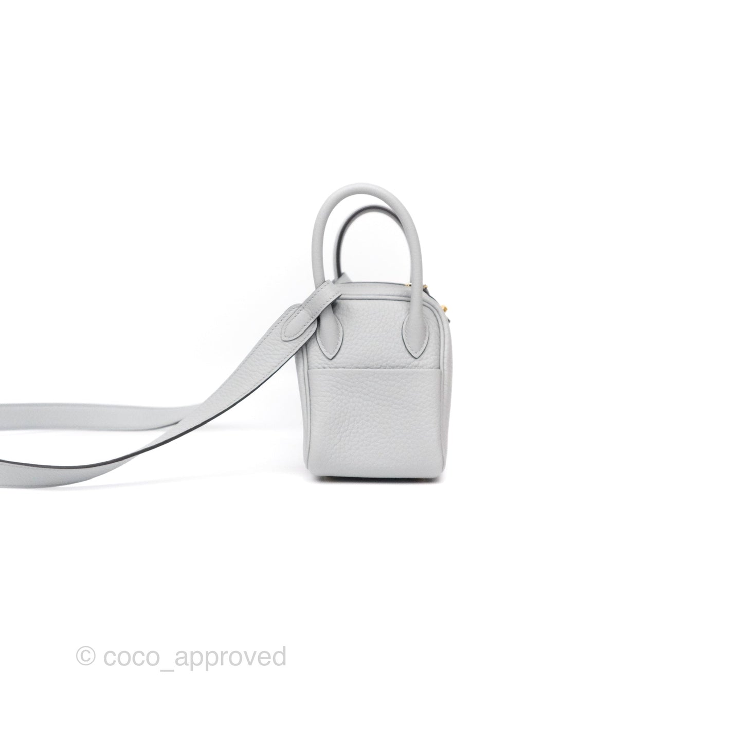 Hermès Mini Lindy 20 Blue Glacier 8U Clemence Gold Hardware
