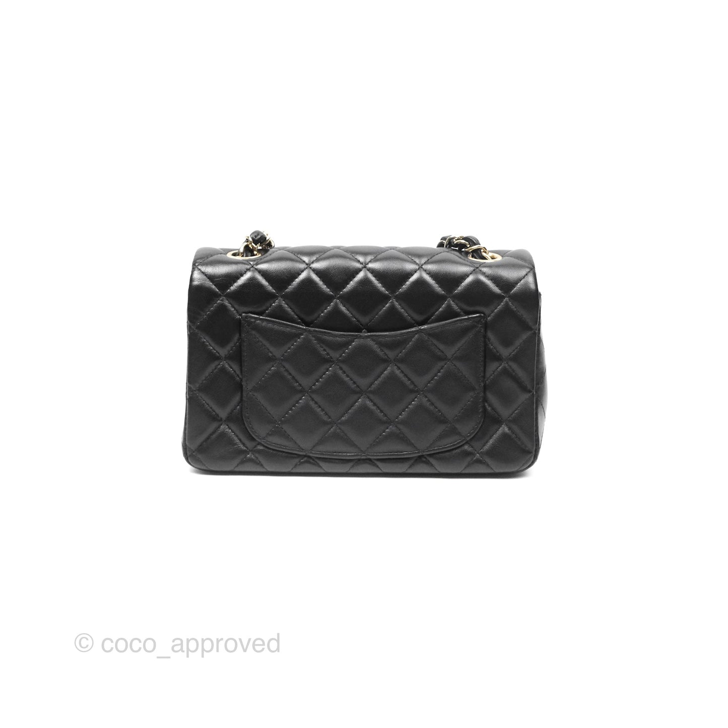 Chanel Mini Rectangular Flap Quilted Black Lambskin Gold Hardware