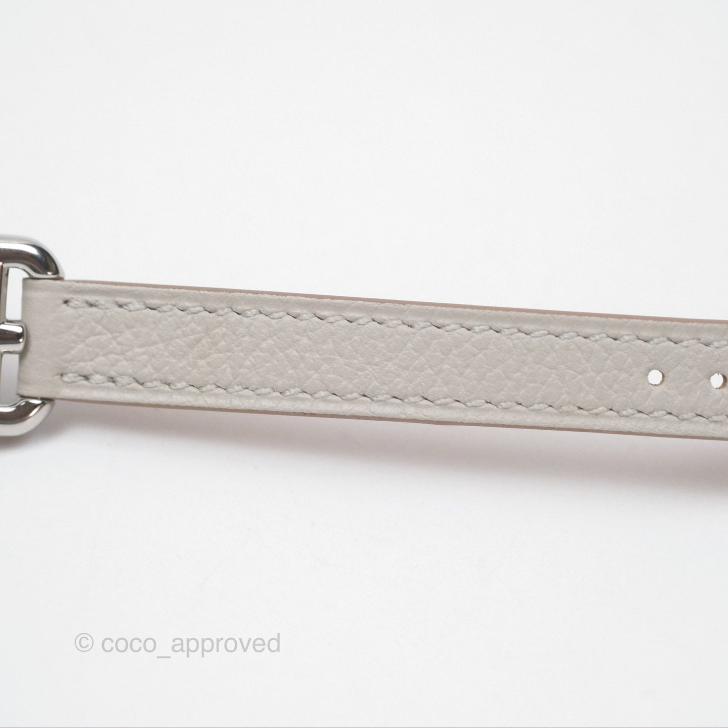 Hermès Nantucket Watch PM Gris Perle Epsom Palladium Hardware