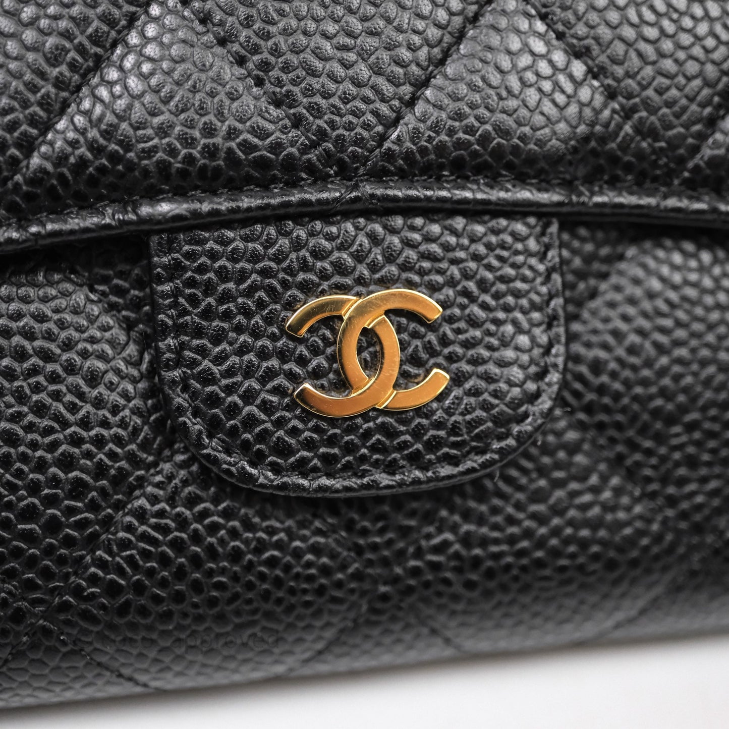 Chanel Quilted Long Wallet Black Caviar Gold Hardware
