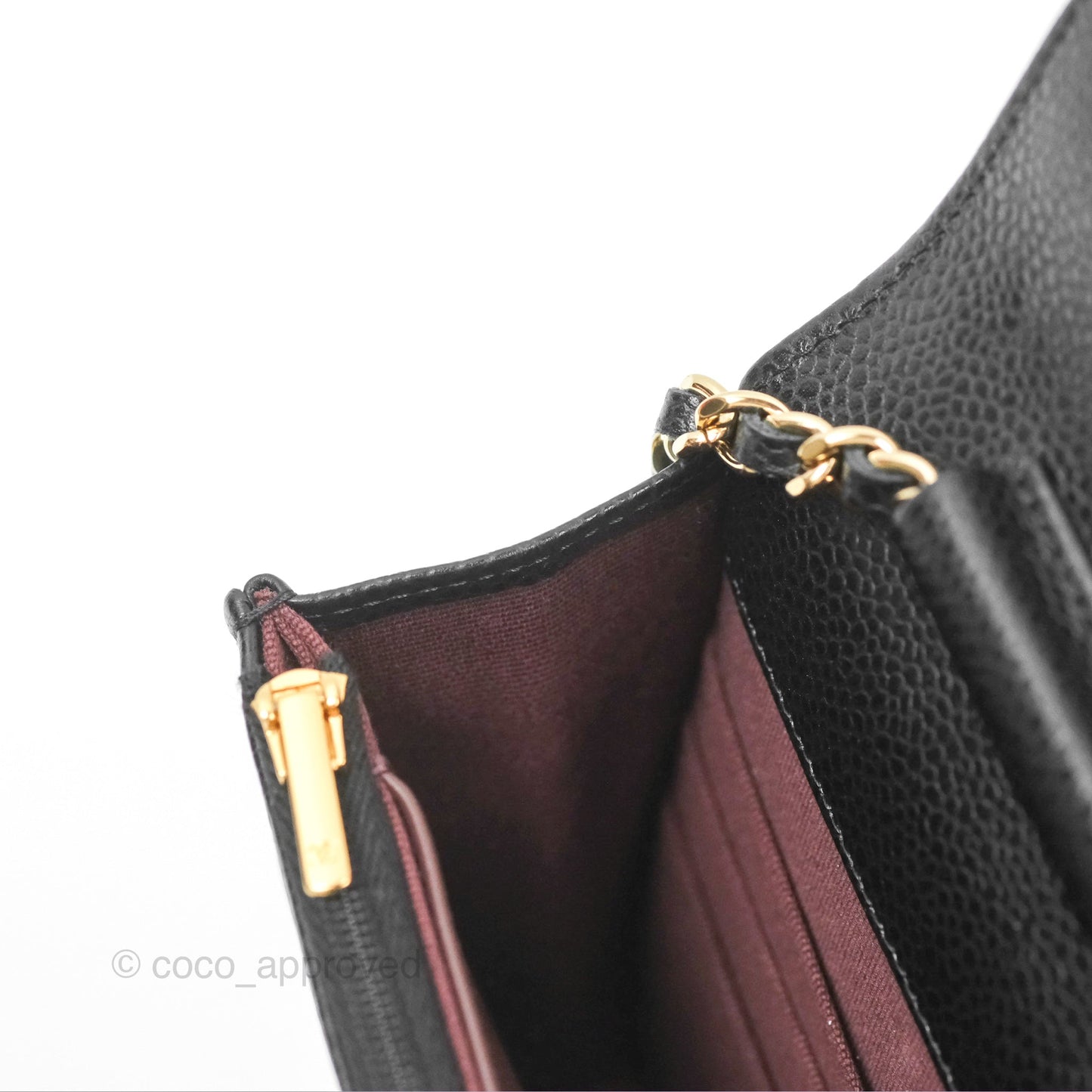 Chanel Quilted Classic Wallet On Chain WOC Black Caviar Gold Hardware