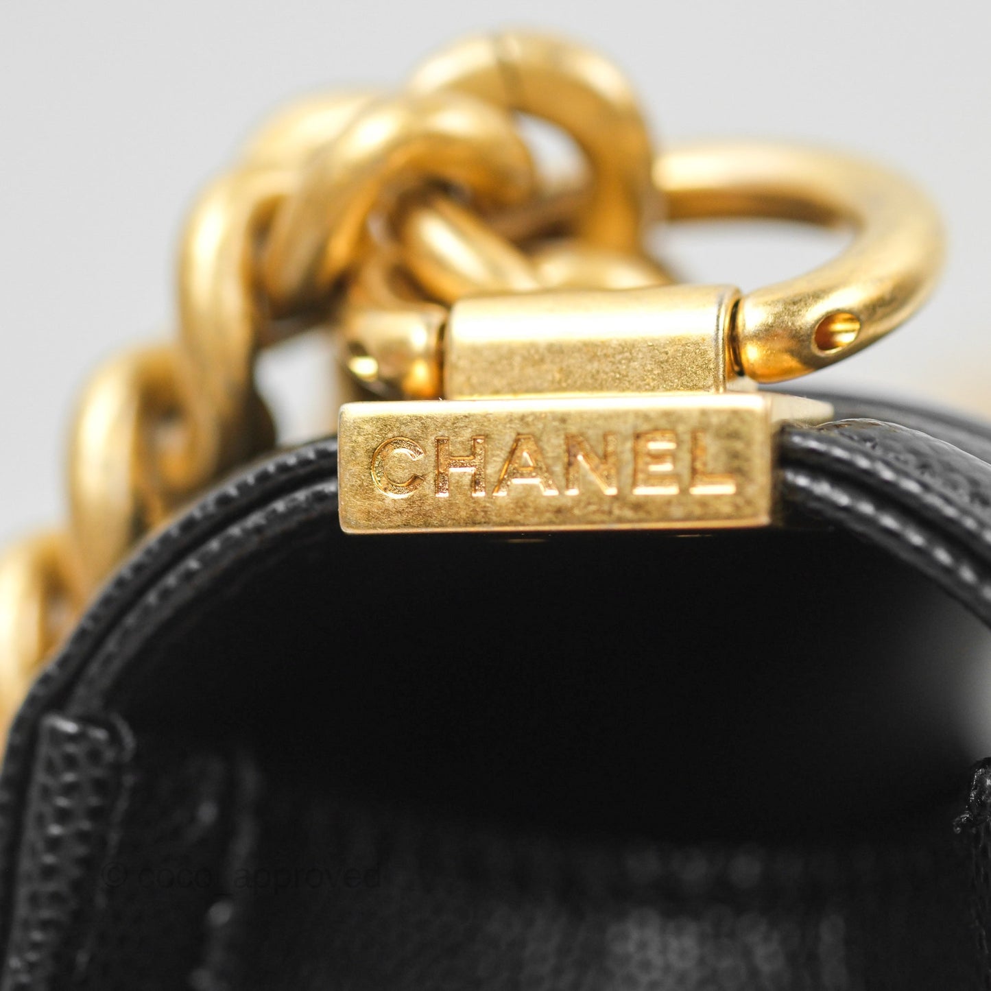 Chanel Small Boy Black Caviar Gold Hardware