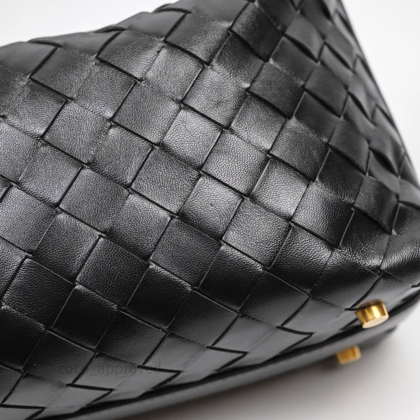 Bottega Veneta Mini Wallace Intrecciato Black Gold Hardware
