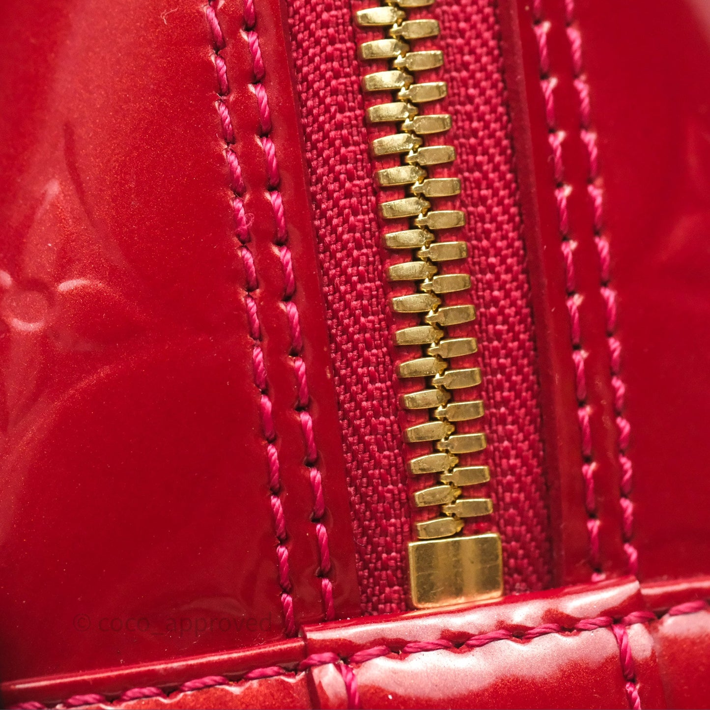 Louis Vuitton Alma BB Red Patent Gold Hardware
