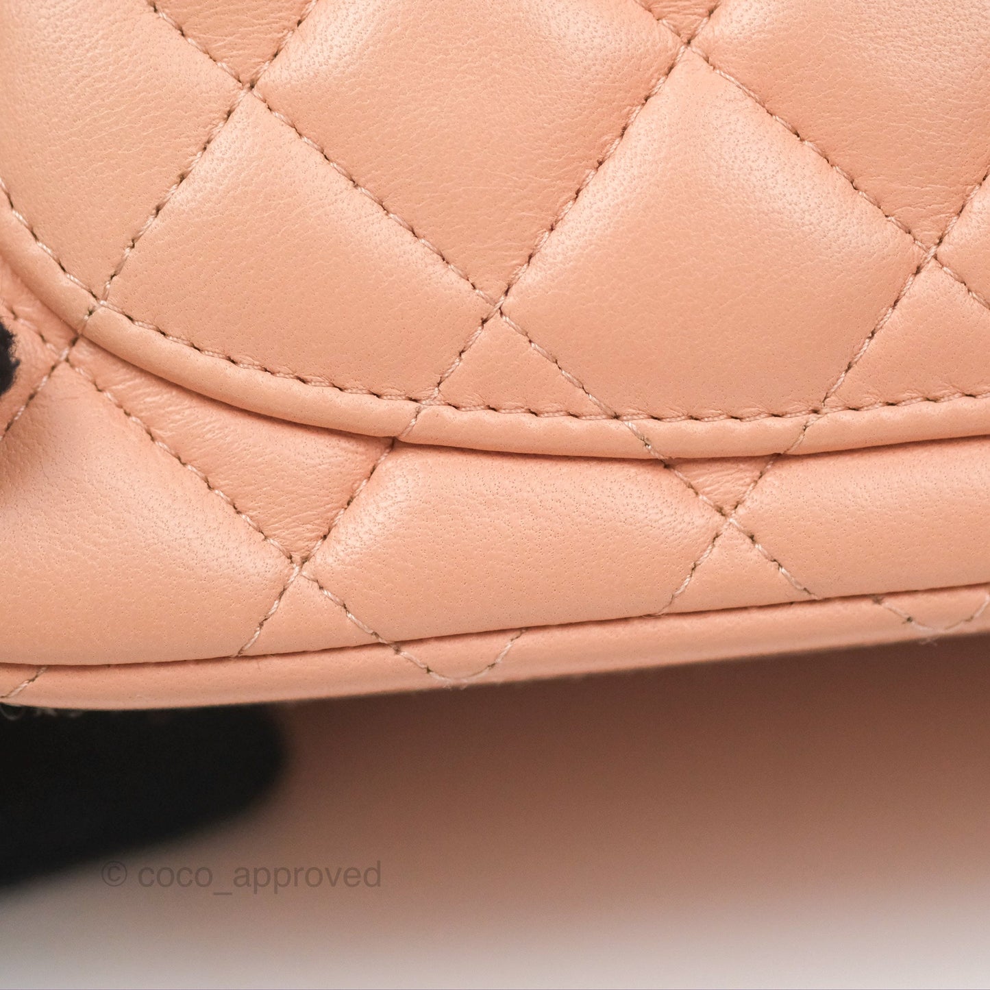 Chanel Quilted Mini Square Lambskin Light Beige Pink Gold Hardware