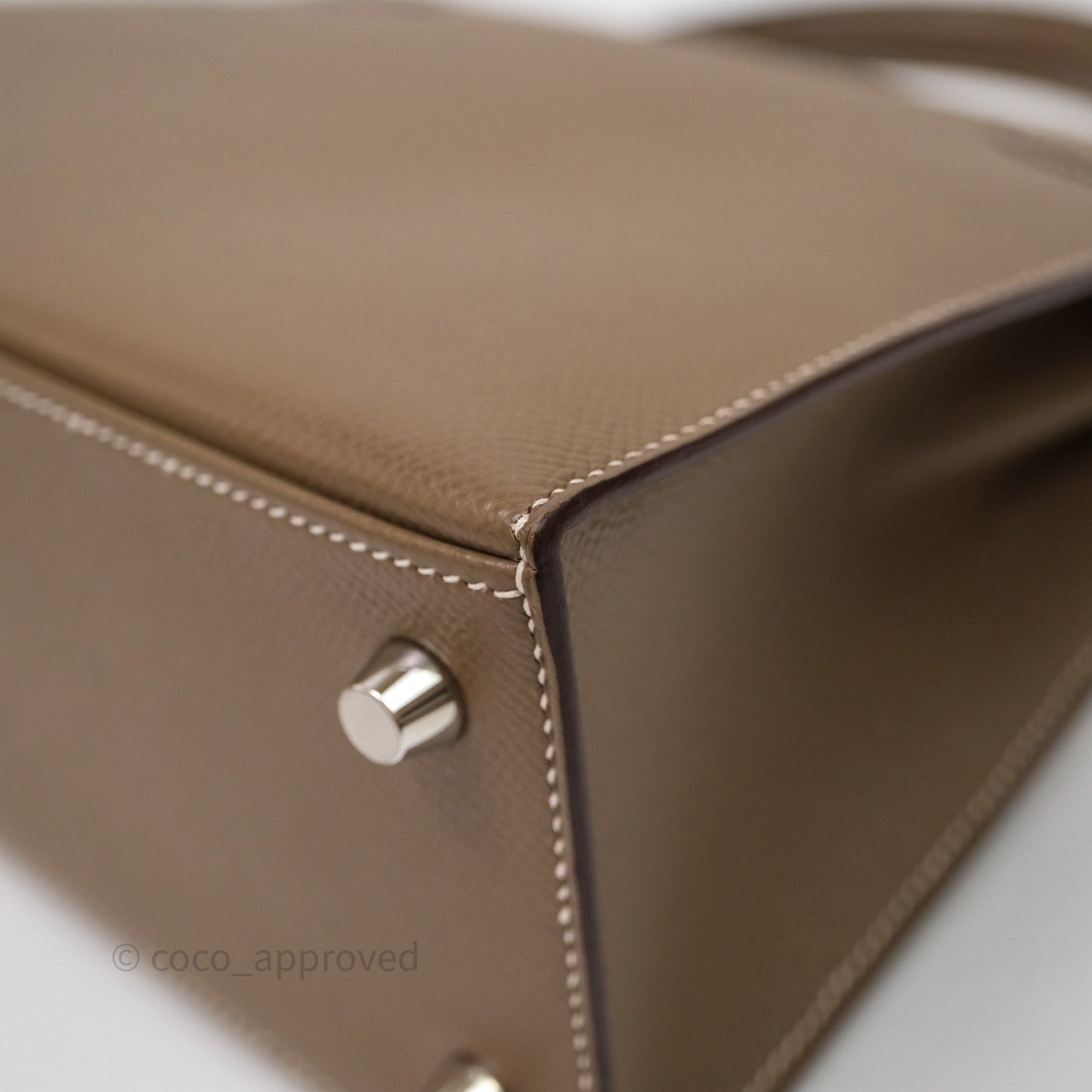 Hermes Kelly 25 Etoupe 18 Epsom Palladium Hardware