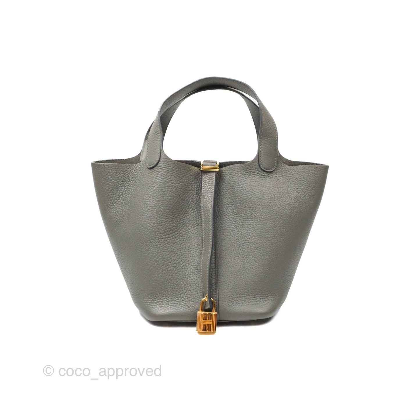 Hermès Picotin Lock 18 Gris Meyer 0L Taurillon Clemence Gold Hardware
