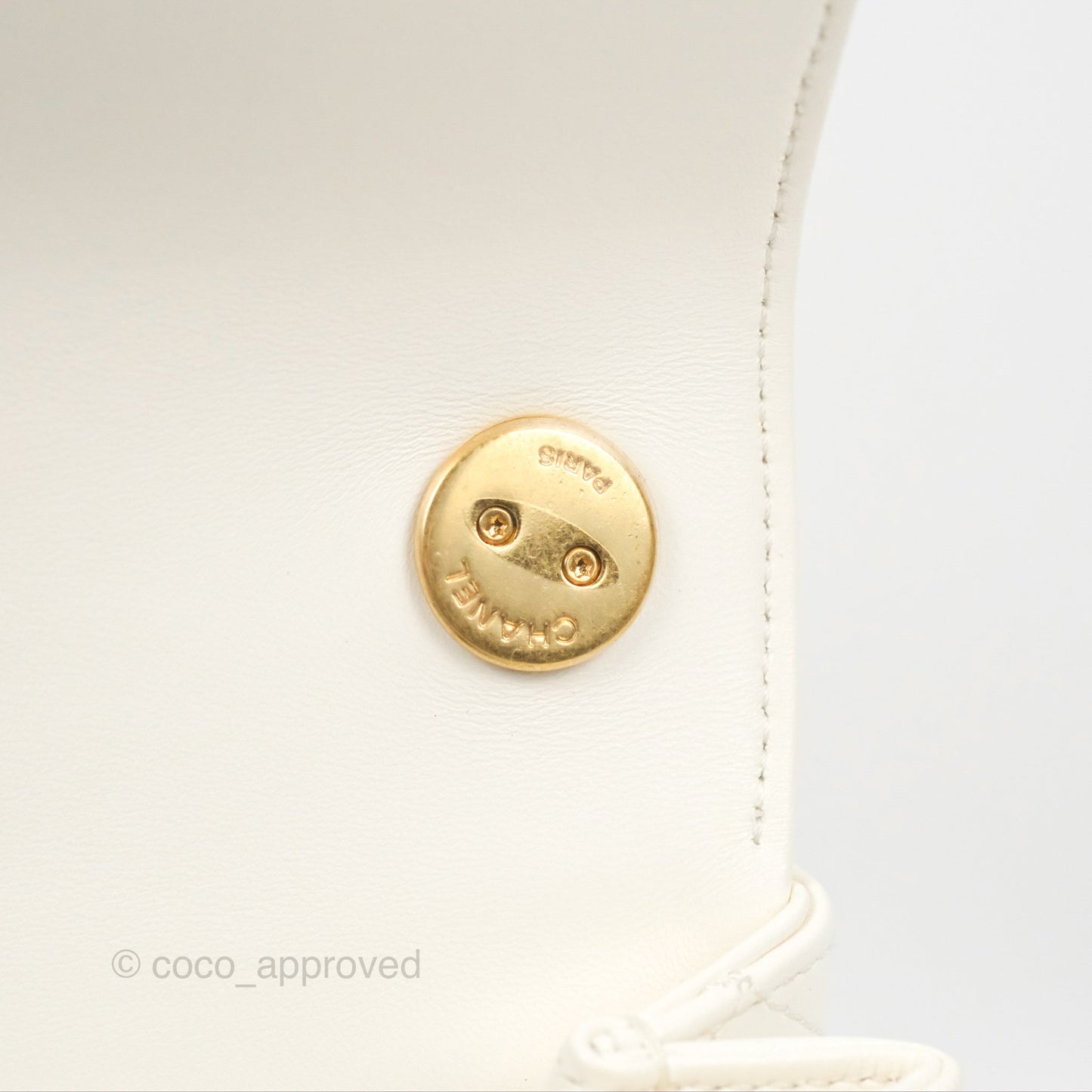 Chanel Mini Flap Bag with Enamel Charm Chain White Lambskin Gold Hardware