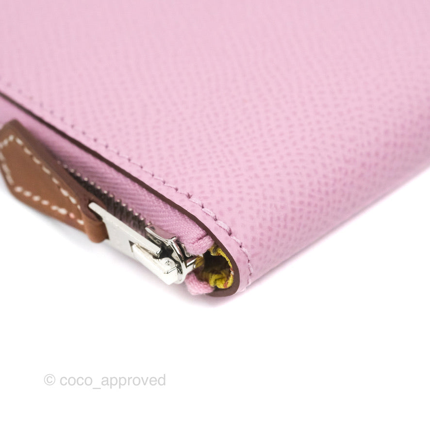 Hermès Silk In Compact Wallet Pink Epsom