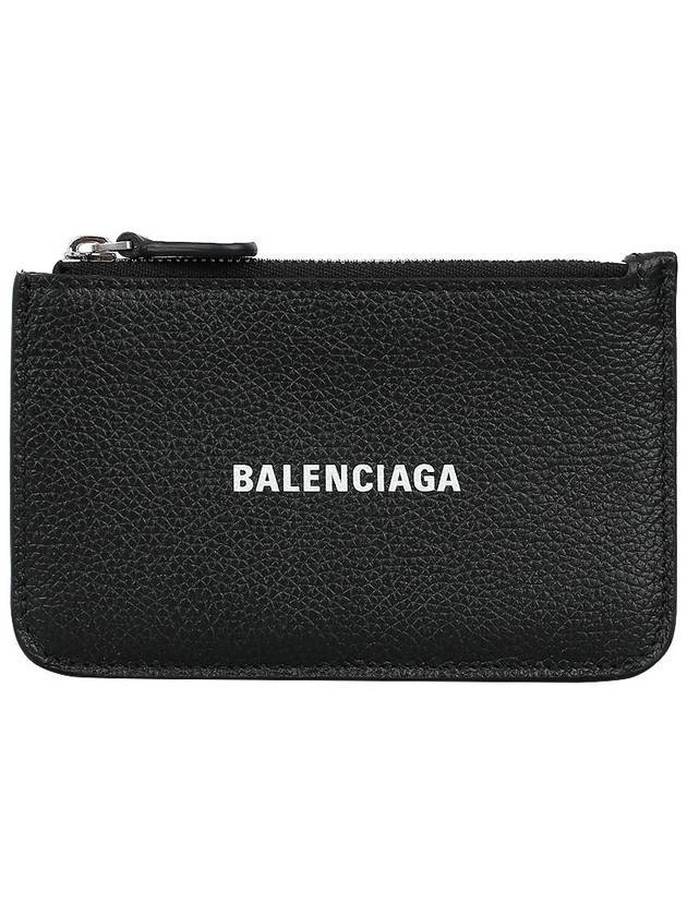 Luxury Balenciaga Cash Large Long Coin Card Wallet Black