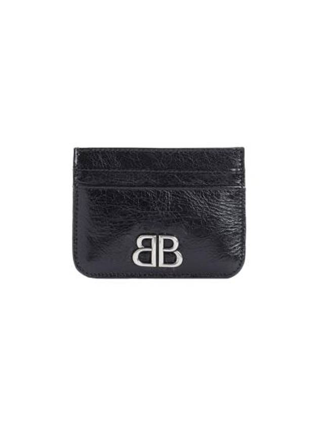 Luxury Balenciaga BB Logo Card Wallet Black