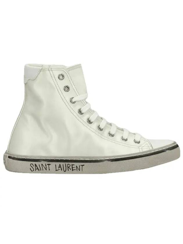 Luxury Saint Laurent Malibu High Top Sneakers White