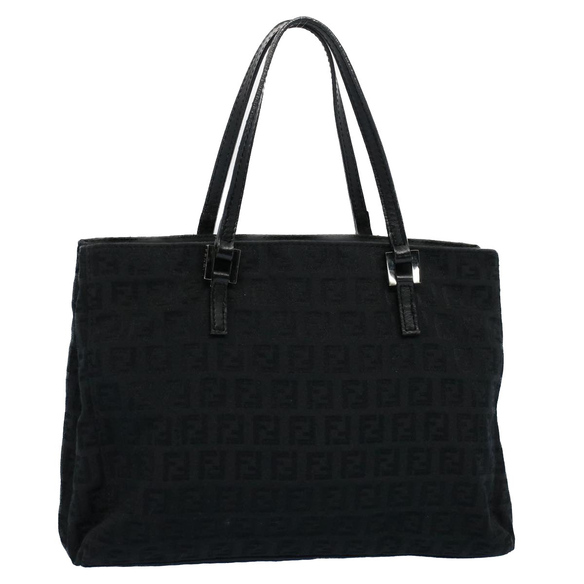 Luxury FendiZucchino Canvas Hand Bag Black55024