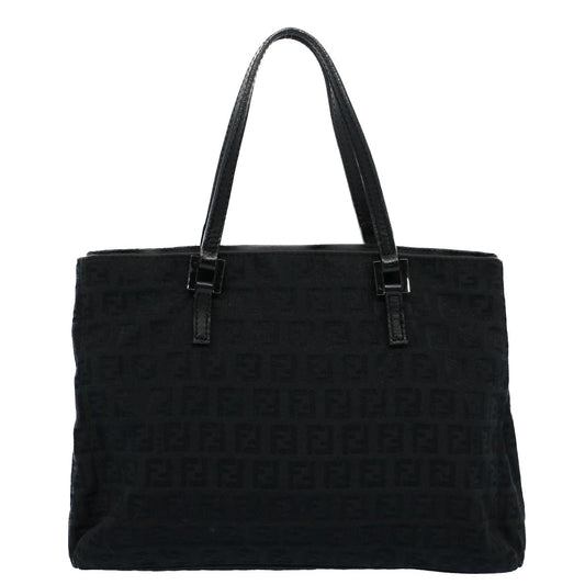 Luxury FendiZucchino Canvas Hand Bag Black55024