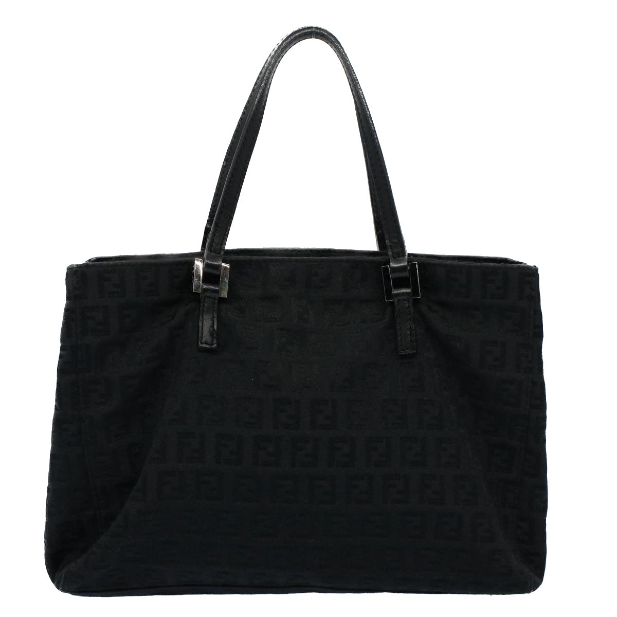 Luxury FendiZucchino Canvas Hand Bag Black55024