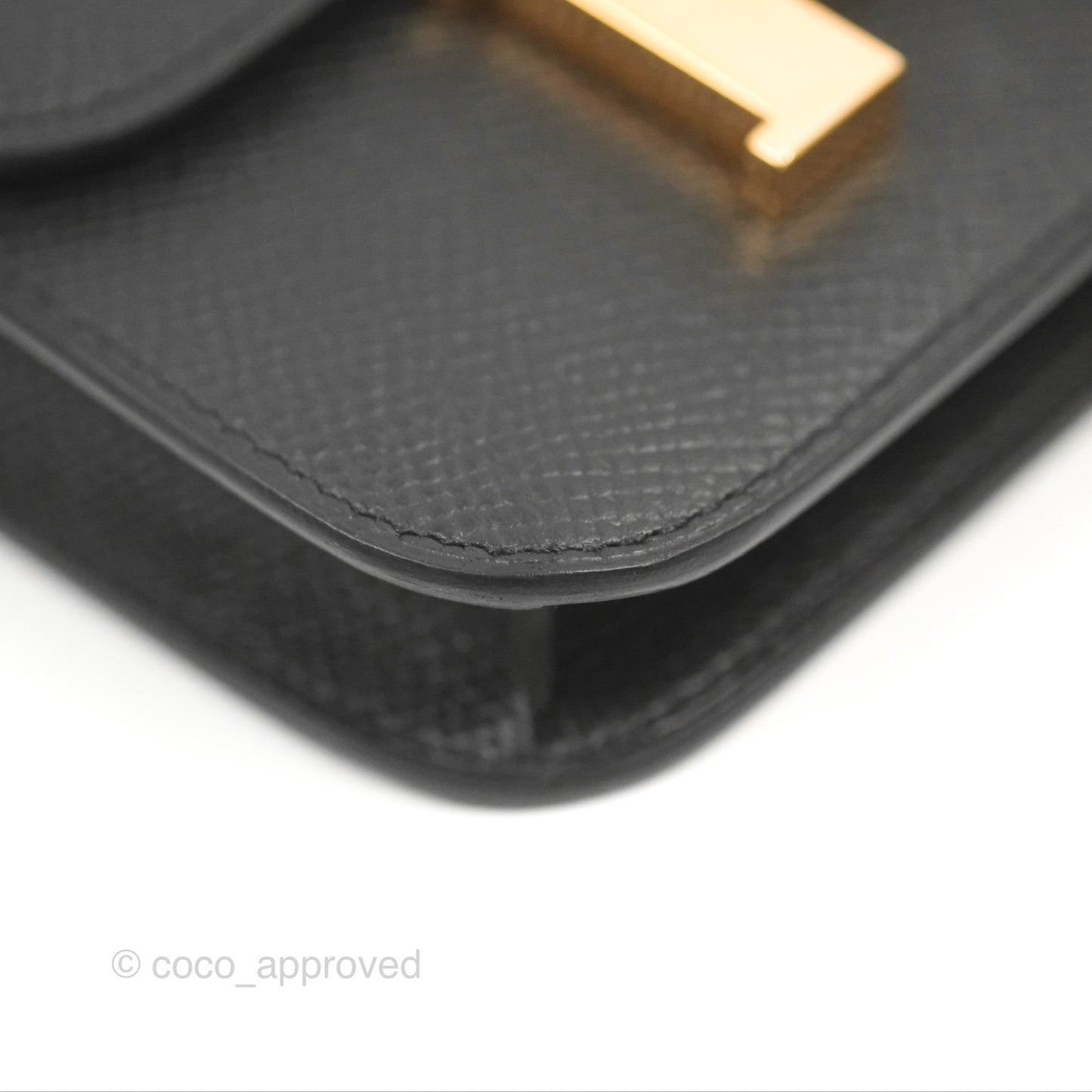 Hermès Constance Slim Wallet Black Epsom Rose Gold Hardware