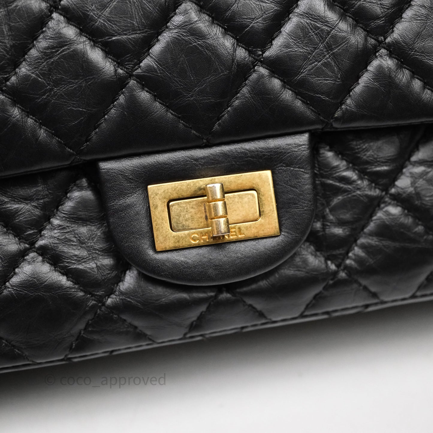 Chanel Reissue 225 Flap Black Aged Calfskin Gold Hardware