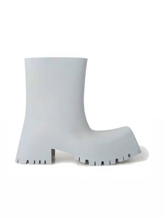 Luxury Balenciaga Square Toe Rubber Rain Boots Grey