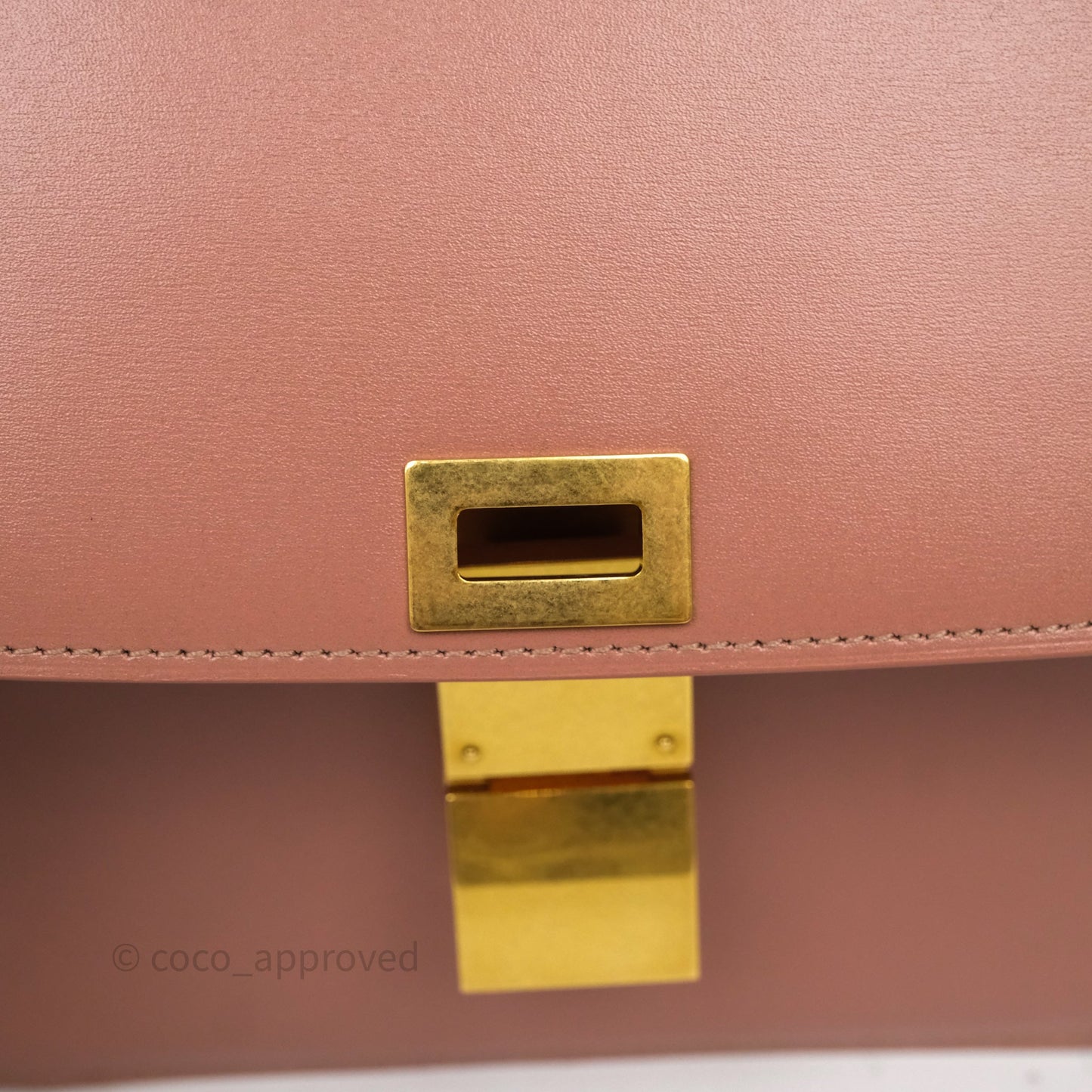 Celine Rose Box Medium Calfskin Bag Gold Hardware