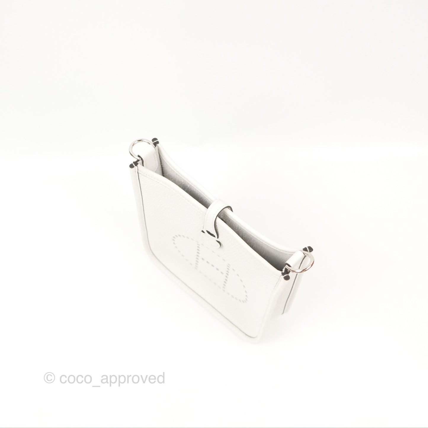 Hermès Mini Evelyne 16 New White Clemence Palladium Hardware