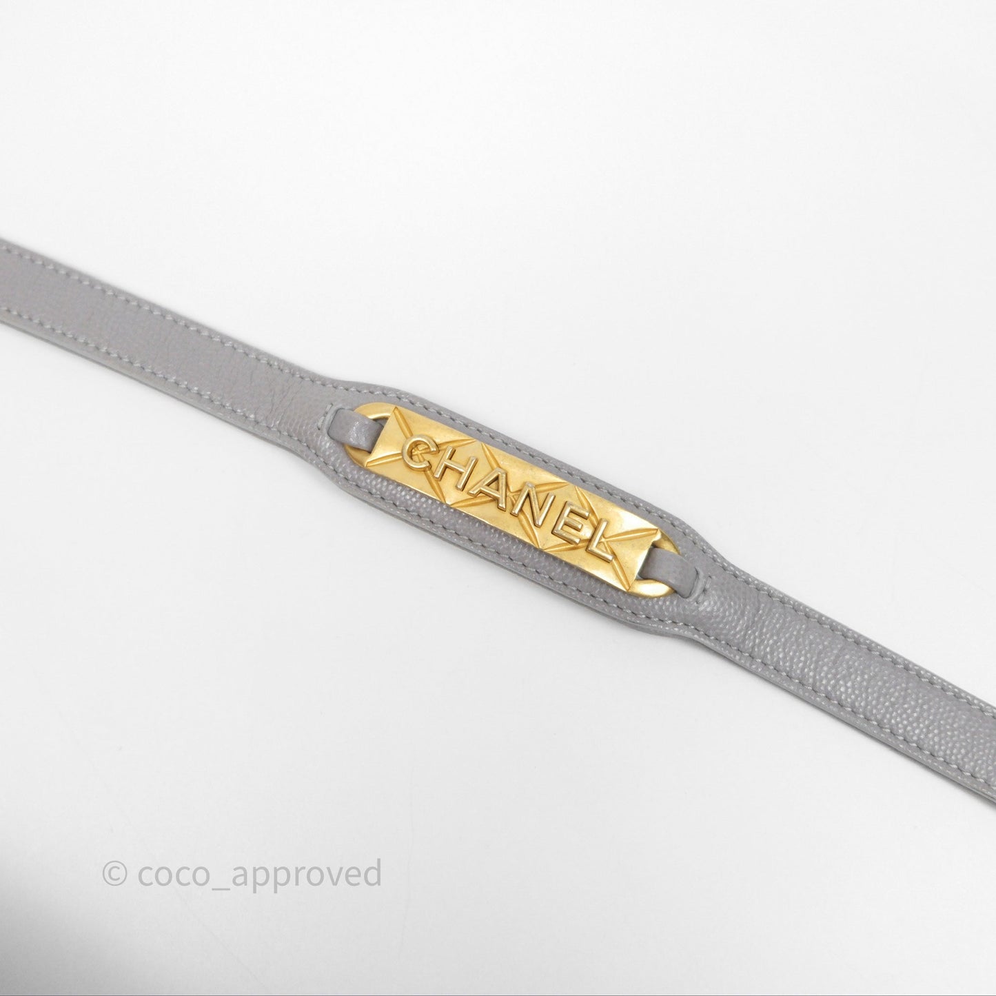 Chanel Drawstring Bucket Bag Grey Grained Calfskin Aged Gold Hardware