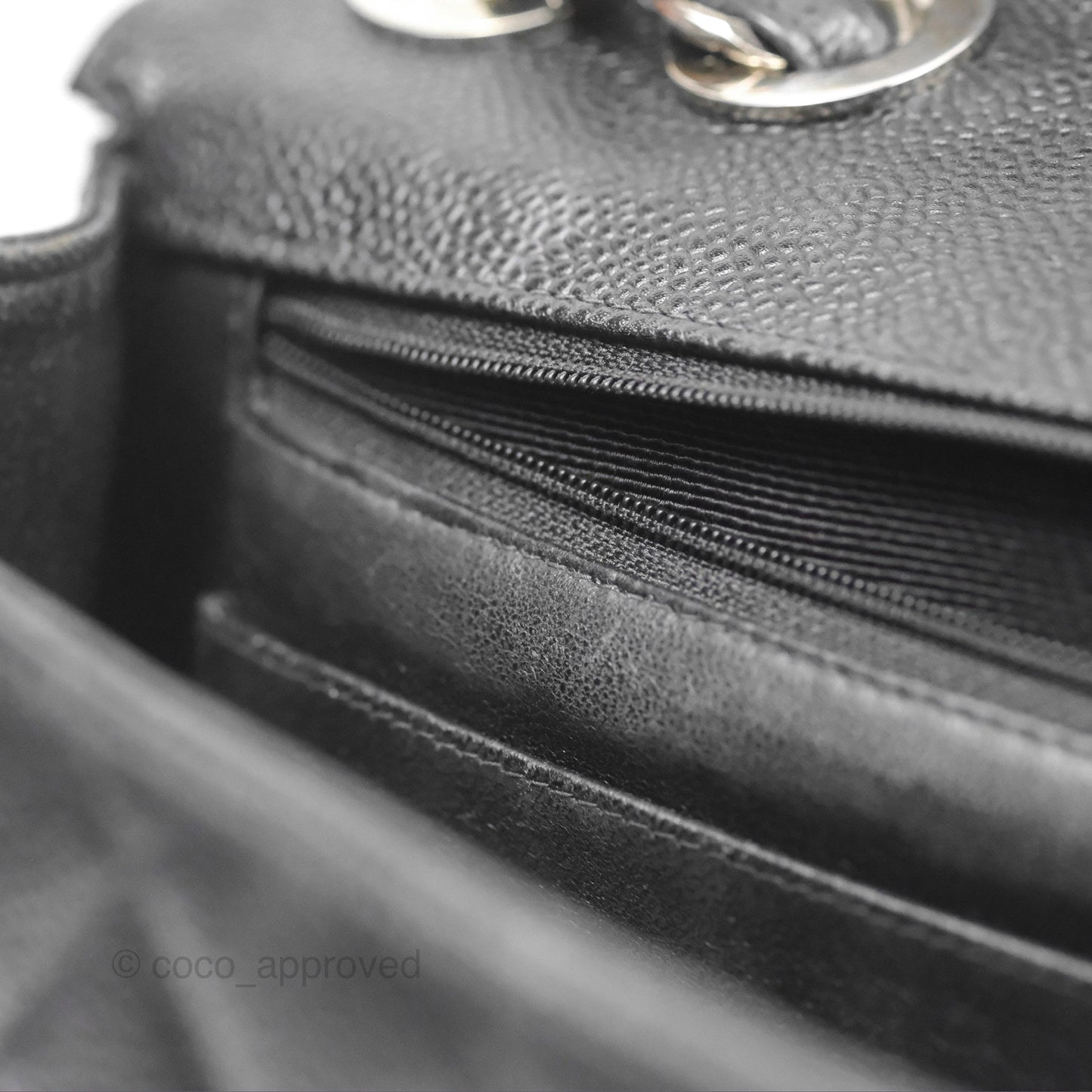 Chanel Classic Vintage Jumbo Single Flap Black Caviar Silver Hardware