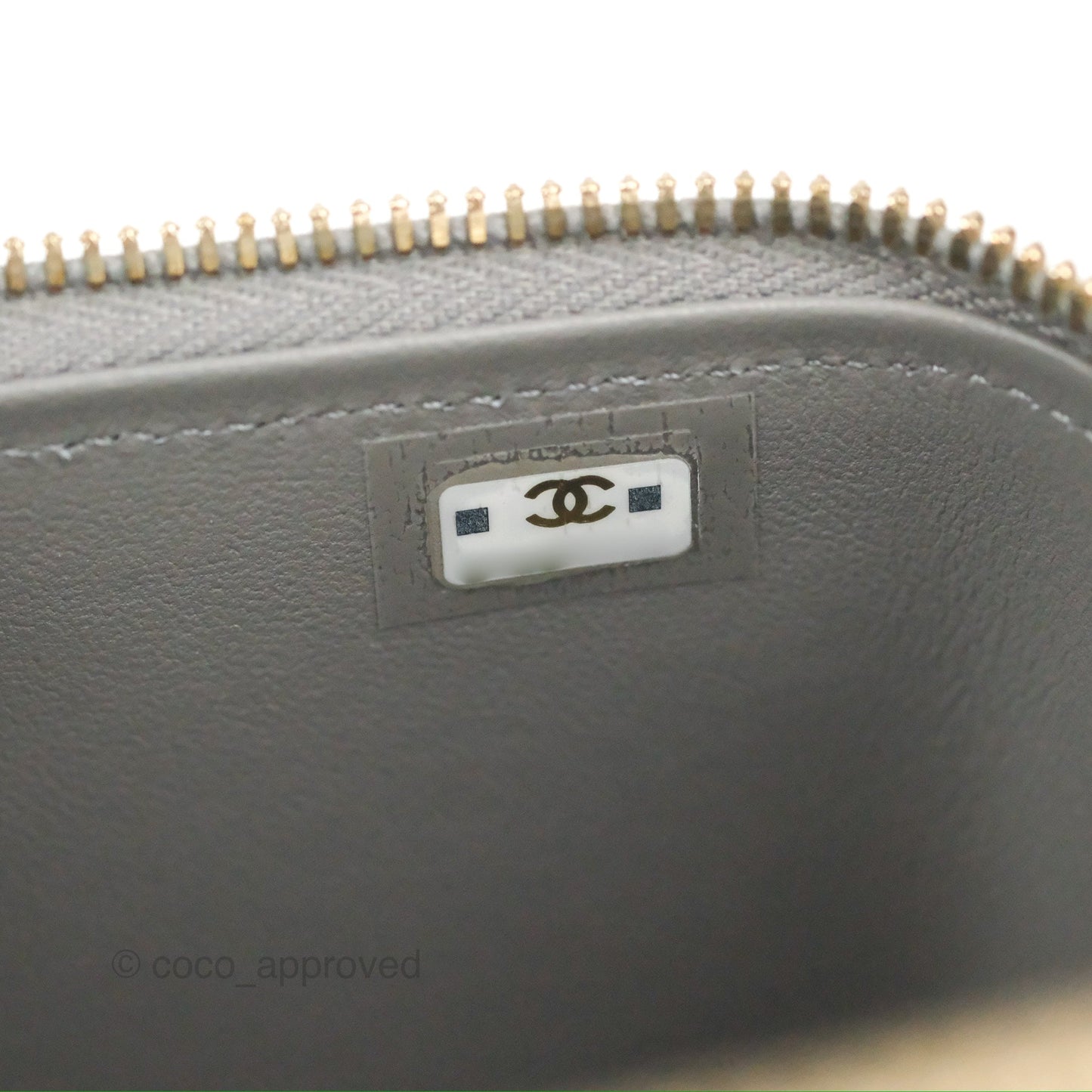 Chanel Vanity Rectangular Metal Top Handle Grey Lambskin Aged Gold Hardware