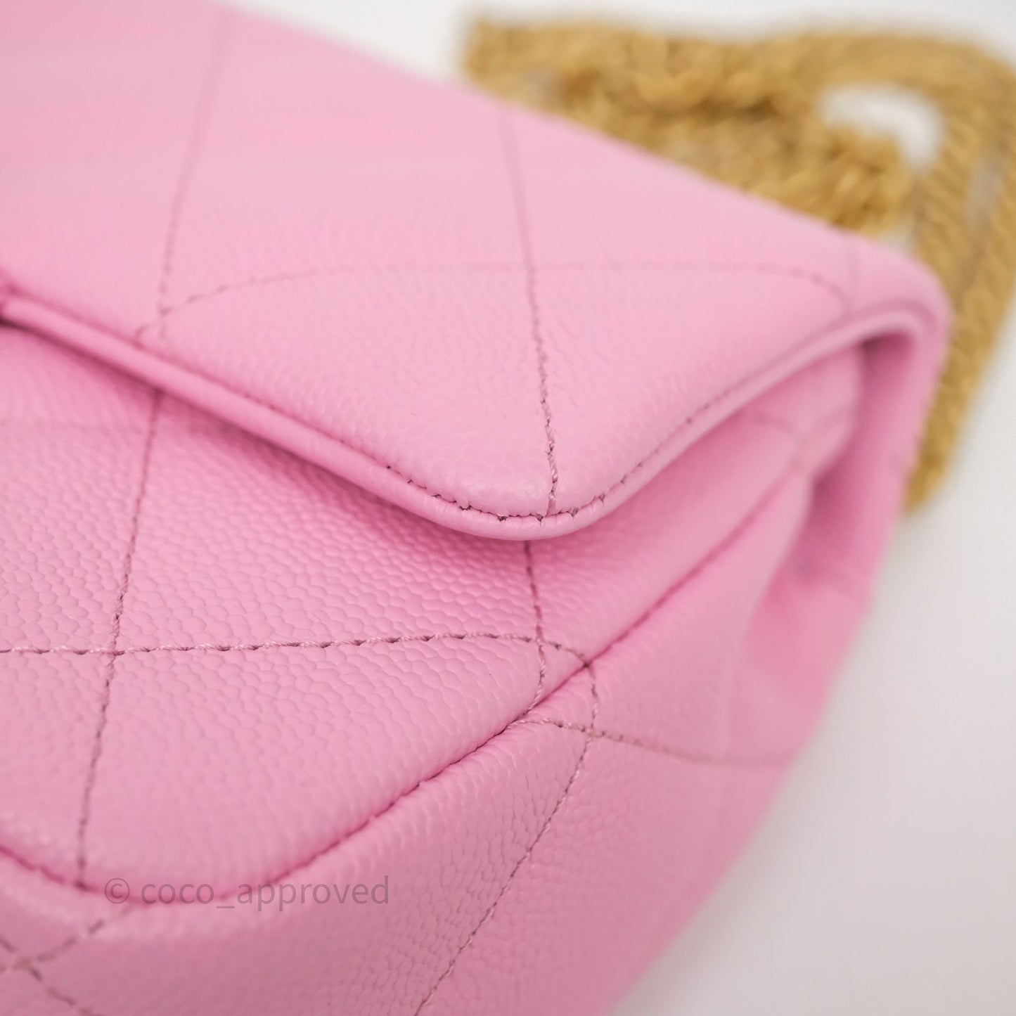 Chanel Heart Crush Mini Flap Bag Pink Caviar Aged Gold Hardware